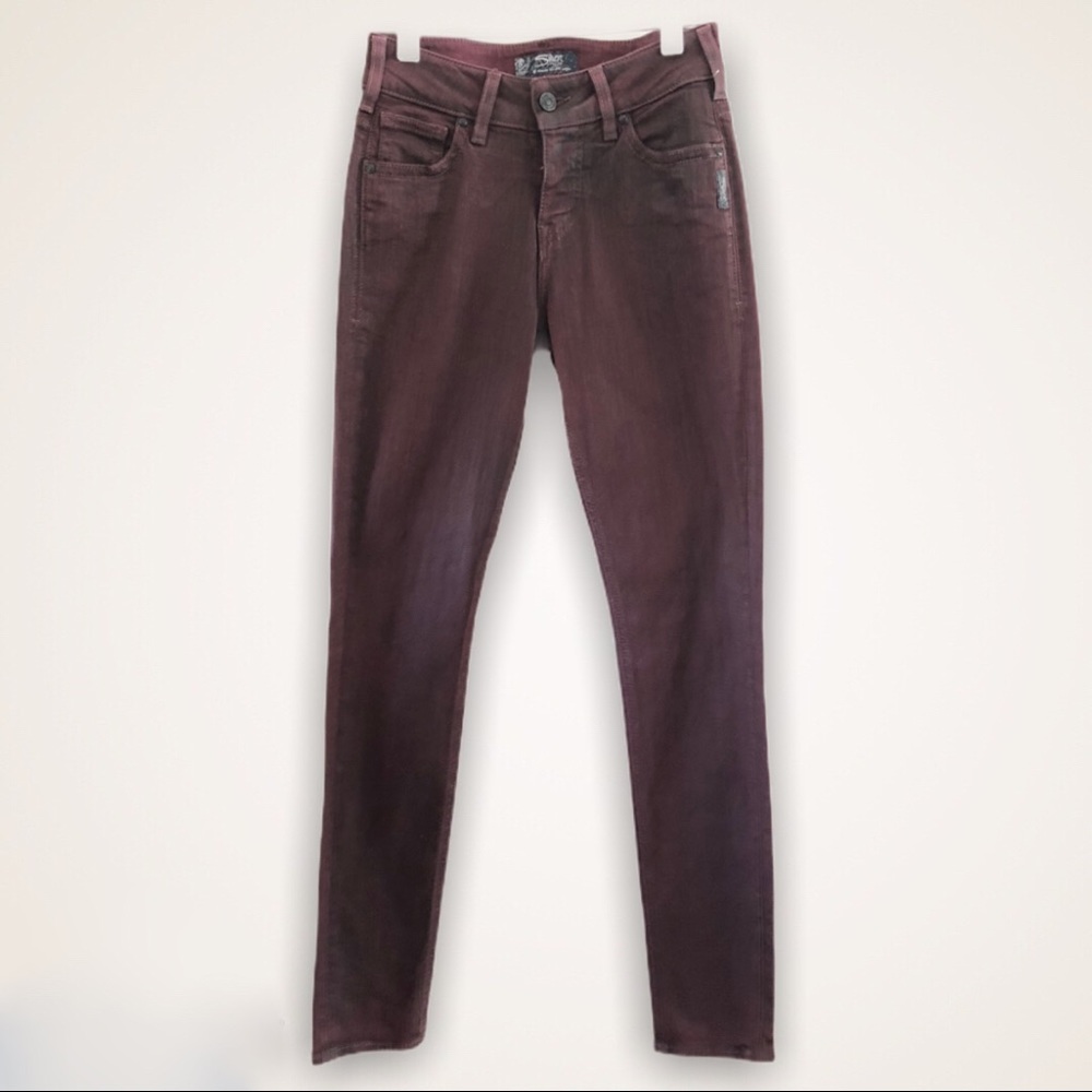 Silver Aiko High Skinny Waxed Burgundy 26